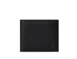 NWT Longvadon 1407 soft leather black short wallet 8CC Noir Profond for women.
